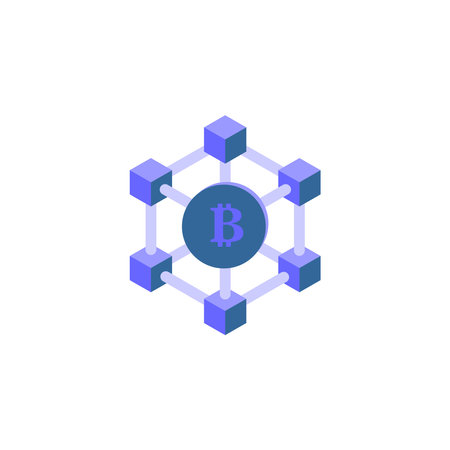 blockchain icon set, blockchain vector set flat design sign symbolのイラスト素材