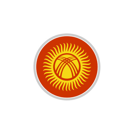 Kyrgyzstan flag icon set, Kyrgyzstan independence day icon setのイラスト素材