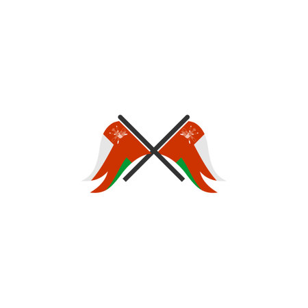 Oman flags icon set, Oman independence day icon set vector sign symbolのイラスト素材