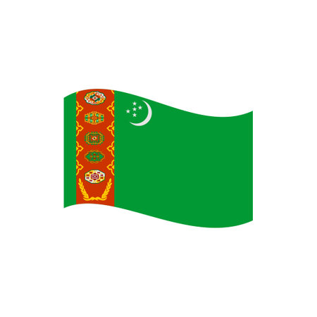 Turkmenistan flags icon set, Turkmenistan independence day icon set vector sign symbolのイラスト素材