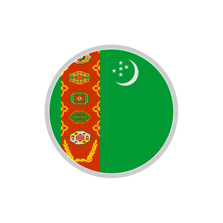 Turkmenistan flags icon set, Turkmenistan independence day icon set vector sign symbolのイラスト素材