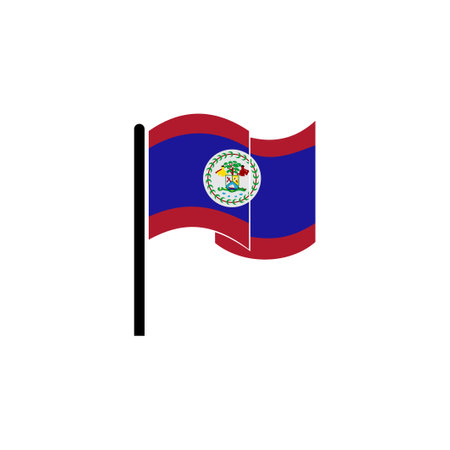 Belize flags icon set, Belize independence day icon set vector sign symbolのイラスト素材