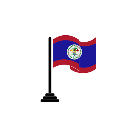 Belize flags icon set, Belize independence day icon set vector sign symbolのイラスト素材