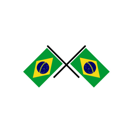 Brazil flags icon set, Brazil independence day icon set vector sign symbolのイラスト素材