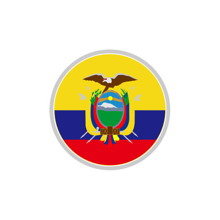 Ecuador flags icon set, Ecuador independence day icon set vector sign symbolのイラスト素材