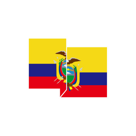 Ecuador flags icon set, Ecuador independence day icon set vector sign symbolのイラスト素材