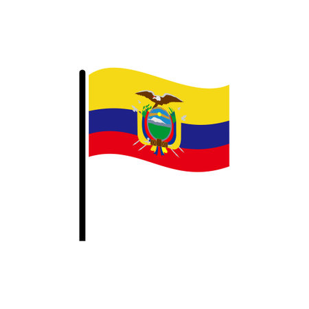 Ecuador flags icon set, Ecuador independence day icon set vector sign symbolのイラスト素材