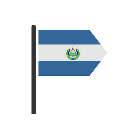 El Salvador flags icon set, El Salvador independence day icon set vector sign symbolのイラスト素材