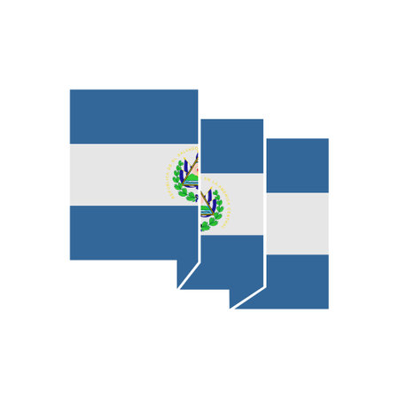 El Salvador flags icon set, El Salvador independence day icon set vector sign symbolのイラスト素材