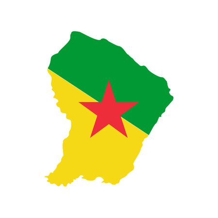 French guiana flags icon set, French guiana independence day icon set vector sign symbolのイラスト素材