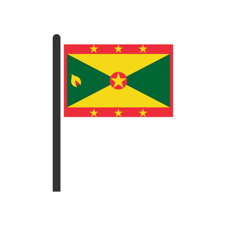 Grenada flags icon set, Grenada independence day icon set vector sign symbolのイラスト素材