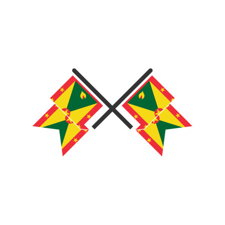 Grenada flags icon set, Grenada independence day icon set vector sign symbolのイラスト素材