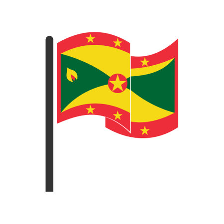 Grenada flags icon set, Grenada independence day icon set vector sign symbolのイラスト素材