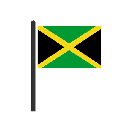 Jamaica flags icon set, Jamaica independence day icon set vector sign symbolのイラスト素材
