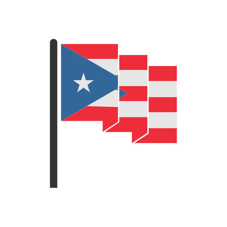 Puerto rico flags icon set, Puerto rico independence day icon set vector sign symbolのイラスト素材