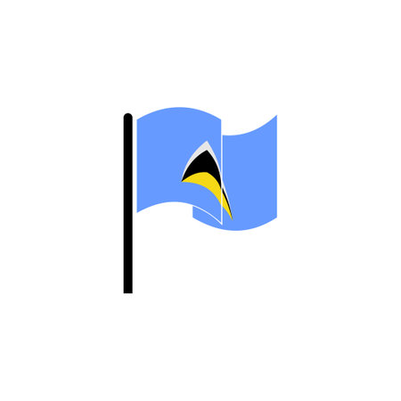 Saint lucia flags icon set, Saint lucia independence day icon set vector sign symbolのイラスト素材