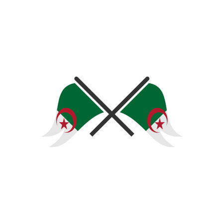 Algeria flags icon set, Algeria independence day icon set vector sign symbolのイラスト素材