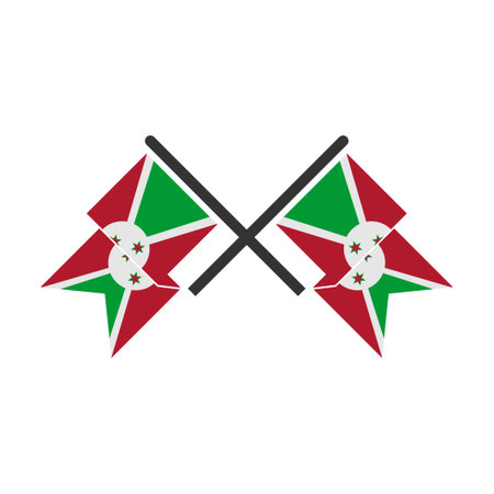 Burundi flags icon set, Burundi independence day icon set vector sign symbolのイラスト素材