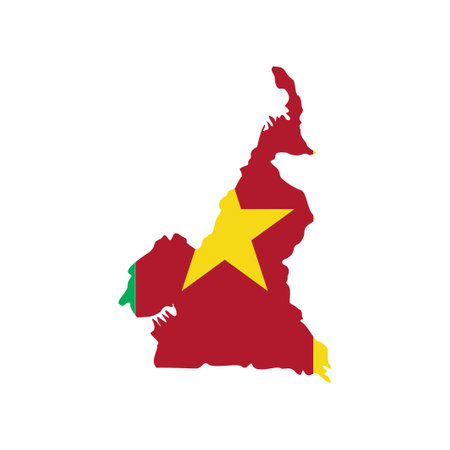 Cameroon flags icon set, Cameroon independence day icon set vector sign symbolのイラスト素材