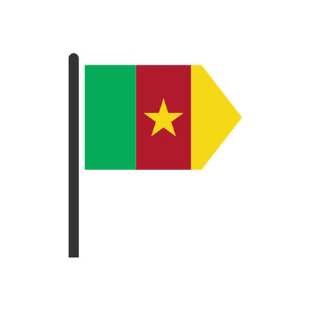 Cameroon flags icon set, Cameroon independence day icon set vector sign symbolのイラスト素材