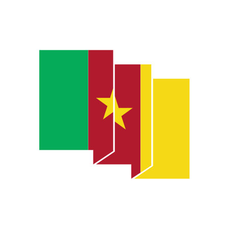 Cameroon flags icon set, Cameroon independence day icon set vector sign symbolのイラスト素材