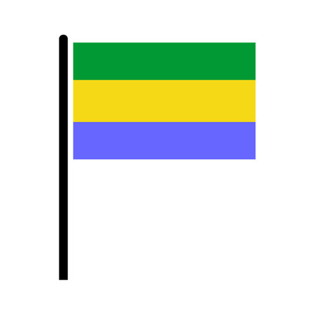 Gabon flags icon set, Gabon independence day icon set vector sign symbolのイラスト素材