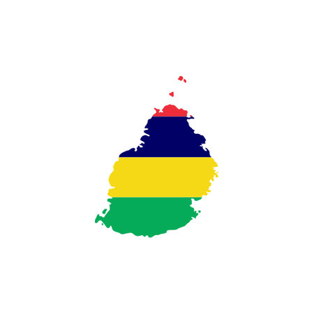 Mauritius flags icon set, Mauritius independence day icon set vector sign symbolのイラスト素材