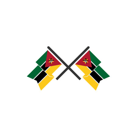 Mozambique flags icon set, Mozambique independence day icon set vector sign symbolのイラスト素材