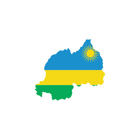Rwanda flags icon set, Rwanda independence day icon set vector sign symbolのイラスト素材