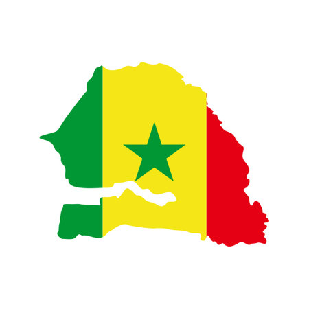 Senegal flags icon set, Senegal independence day icon set vector sign symbolのイラスト素材
