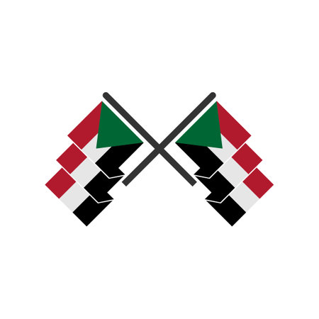 Sudan flags icon set, Sudan independence day icon set vector sign symbolのイラスト素材