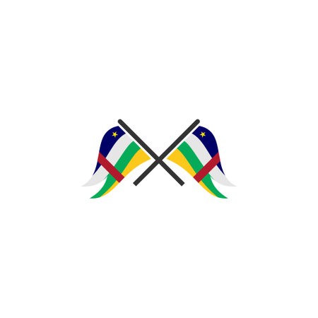 Central African flags icon set, central African independence day icon set vector sign symbolのイラスト素材