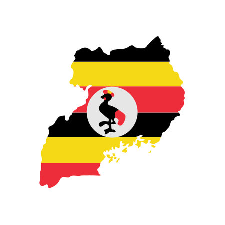 Uganda flags icon set, Uganda independence day icon set vector sign symbolのイラスト素材