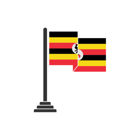Uganda flags icon set, Uganda independence day icon set vector sign symbolのイラスト素材