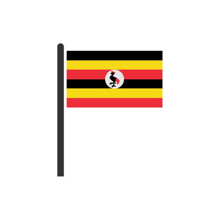 Uganda flags icon set, Uganda independence day icon set vector sign symbolのイラスト素材