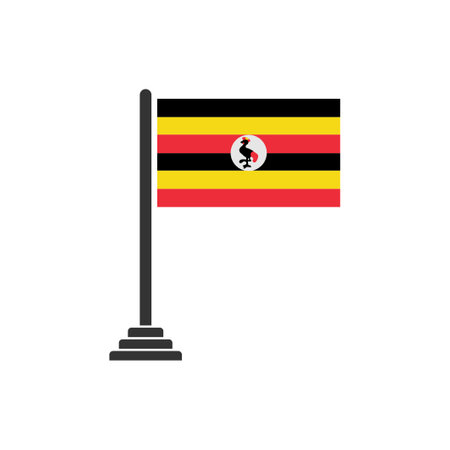 Uganda flags icon set, Uganda independence day icon set vector sign symbolのイラスト素材