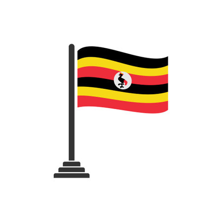 Uganda flags icon set, Uganda independence day icon set vector sign symbolのイラスト素材