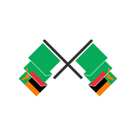 Zambia flags icon set, Zambia independence day icon set vector sign symbolのイラスト素材