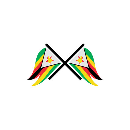 Zimbabwe flag icon set, Zimbabwe independence day icon set vector sign symbolのイラスト素材