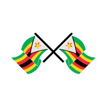 Zimbabwe flag icon set, Zimbabwe independence day icon set vector sign symbolのイラスト素材