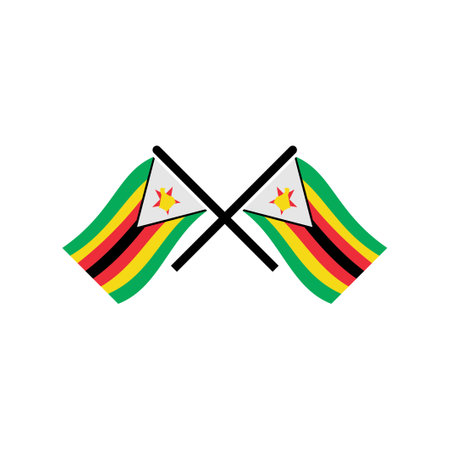 Zimbabwe flag icon set, Zimbabwe independence day icon set vector sign symbolのイラスト素材