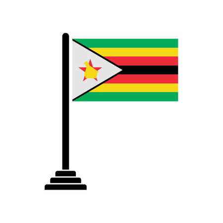 Zimbabwe flag icon set, Zimbabwe independence day icon set vector sign symbolのイラスト素材