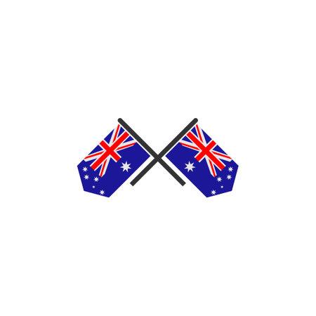 Australia flag icon set, Australia independence day icon set vector sign symbolのイラスト素材