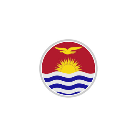Kiribati flag icon set, Kiribati independence day icon set vector sign symbolのイラスト素材