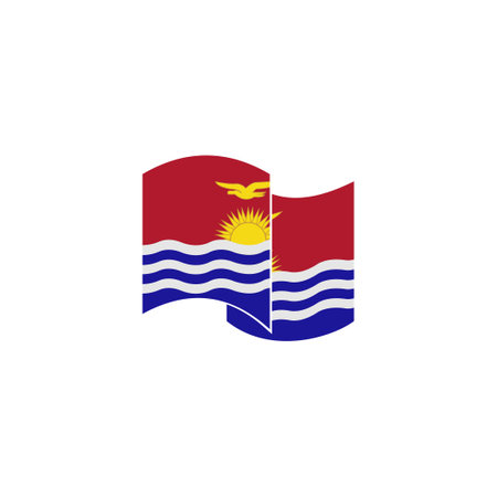Kiribati flag icon set, Kiribati independence day icon set vector sign symbolのイラスト素材