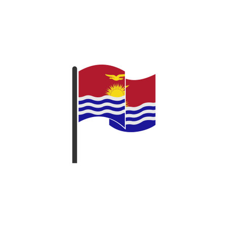 Kiribati flag icon set, Kiribati independence day icon set vector sign symbolのイラスト素材