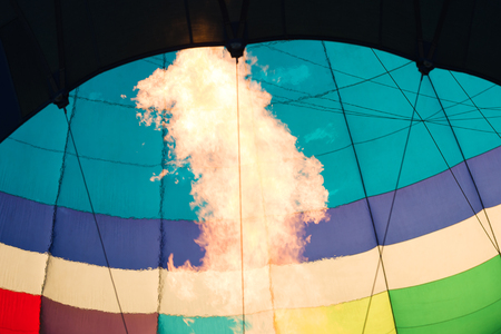 The launch of the balloonの写真素材