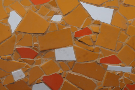 Orange tiles mosaic backgroundの写真素材