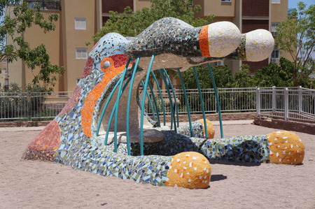 Abstract sculpture in the street on May 29, 2016 in Eilat, Israelのeditorial素材