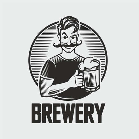 Brewery beer logo vector illustration.のイラスト素材